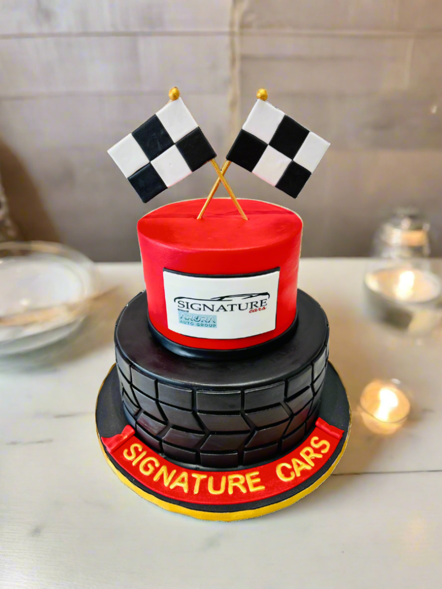 Signature Cars Fondant Tiered Cake
