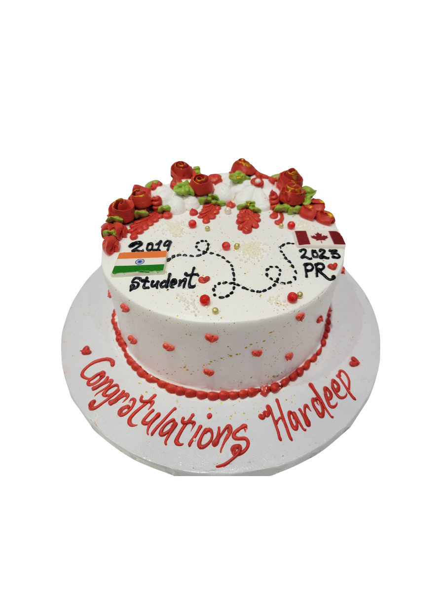 Hardeep Red Floral Pr Cake