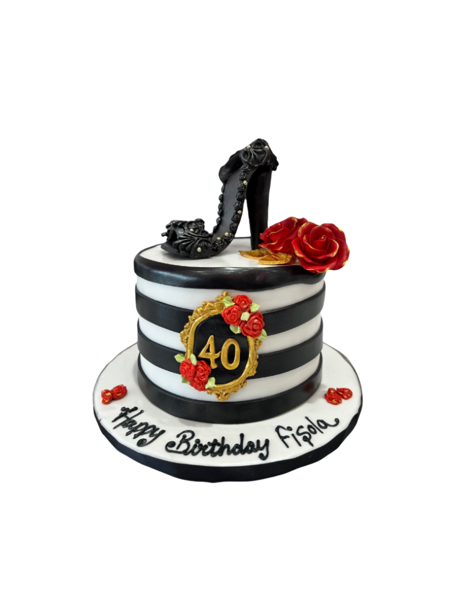 Red Roses Heel Fondant Cake