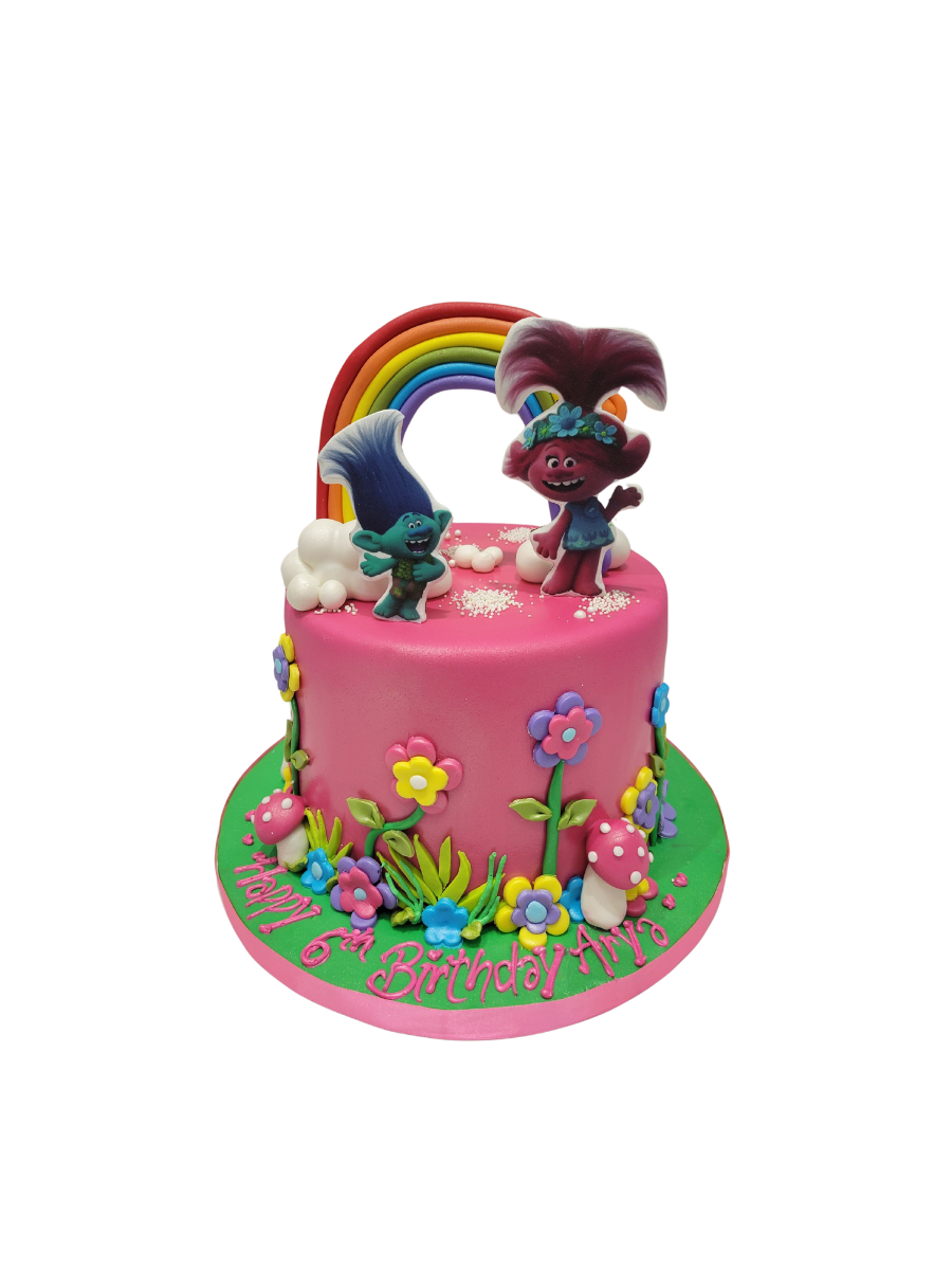 Arya Trolls Fondant Cake
