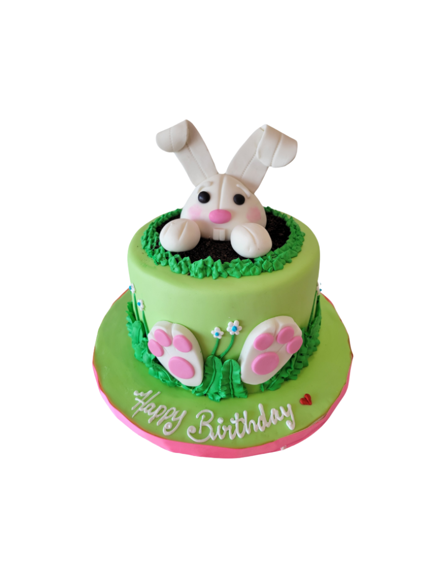 Bunny Garden Fondant Cake