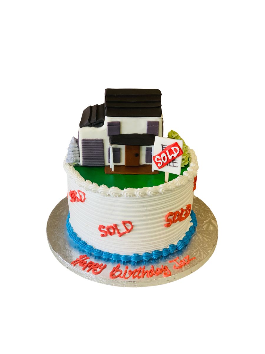 Real Estate Themed Cream Cake