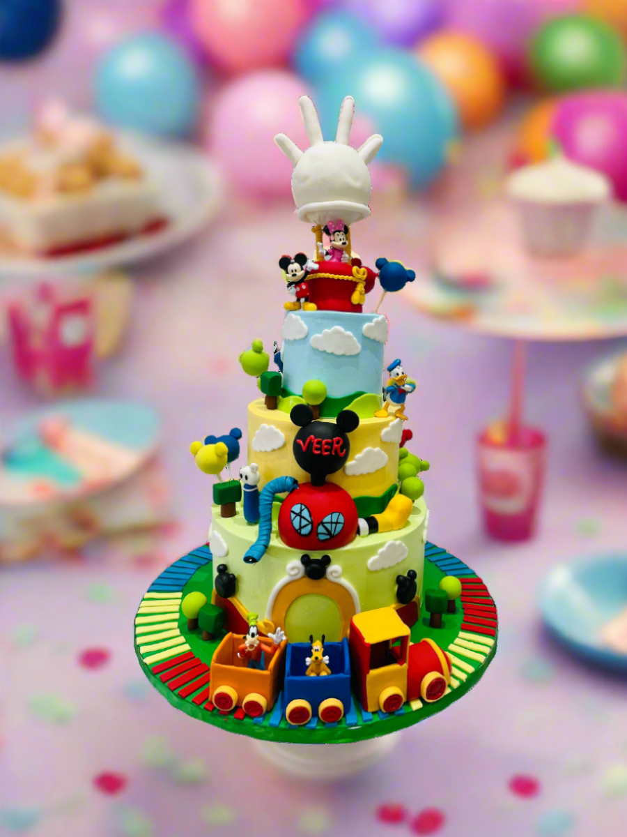 Veer's Mickeymouse Fondant Tiered Cake