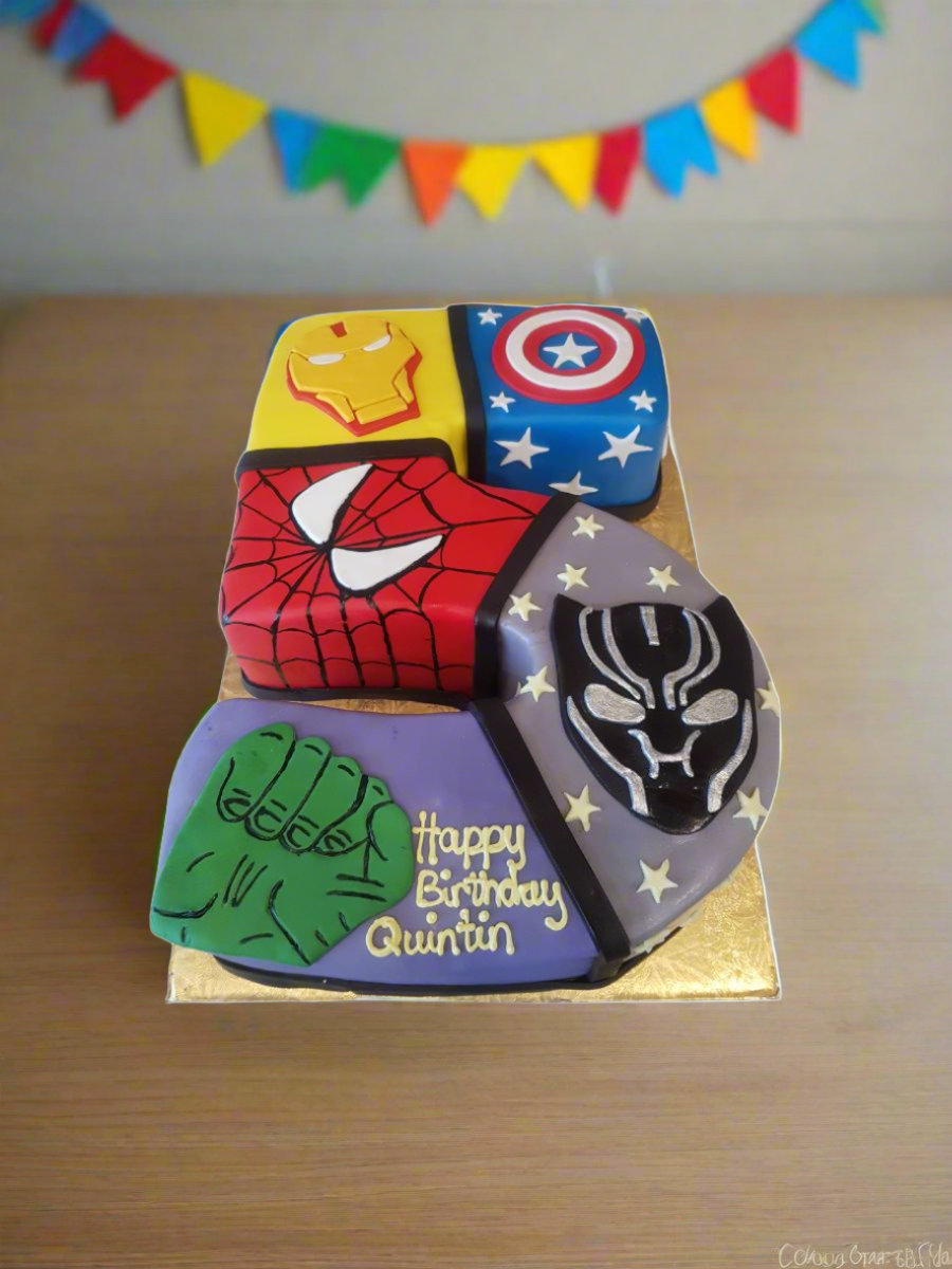 Superheroes Molded Cake