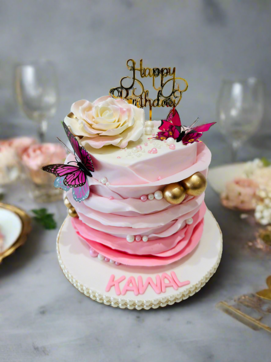 Kawal Ruffle Fondant Cake