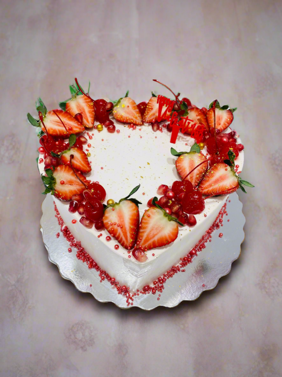Fruit Valentine Heart Cake