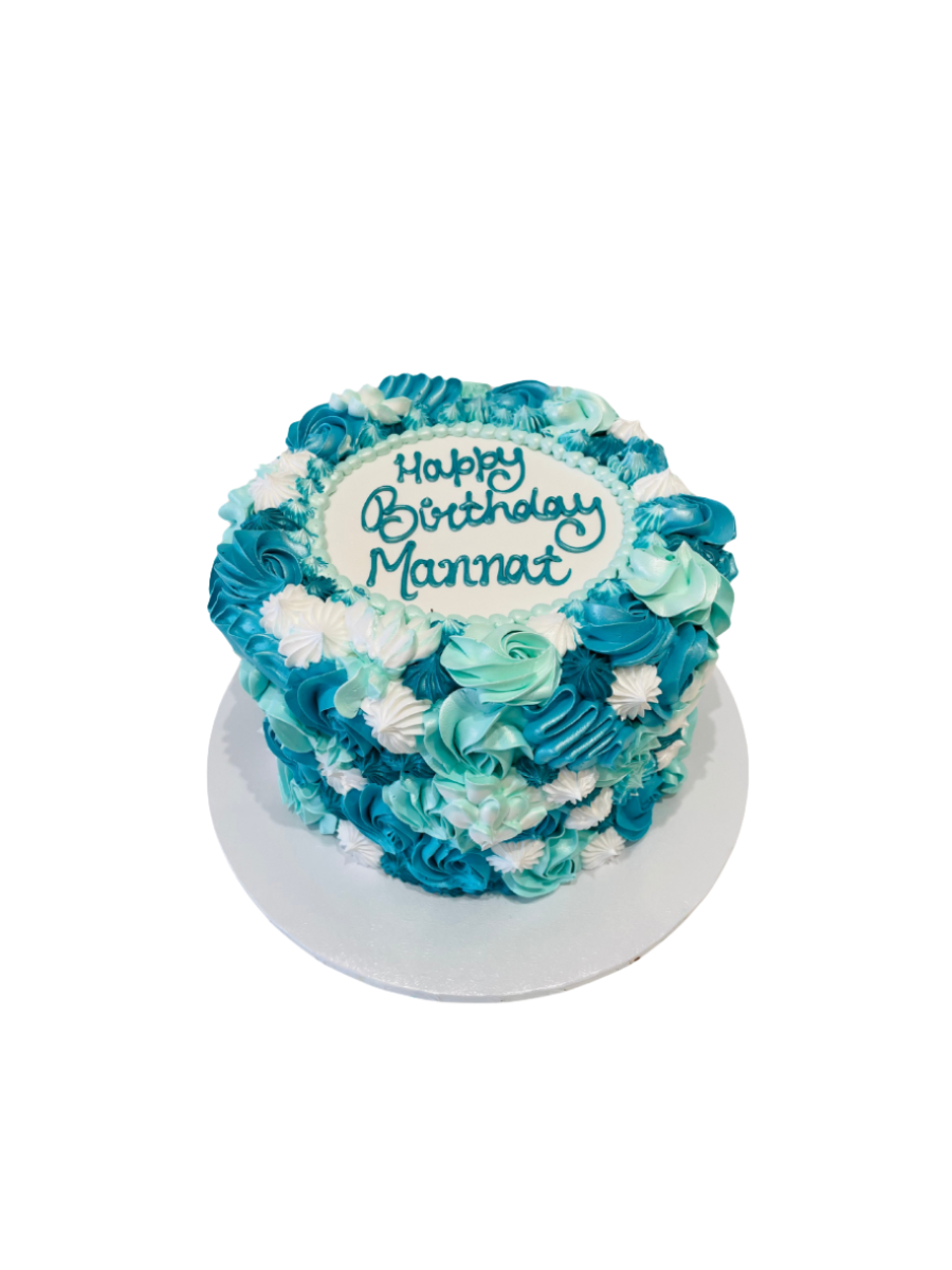 Teal Rosette Cake