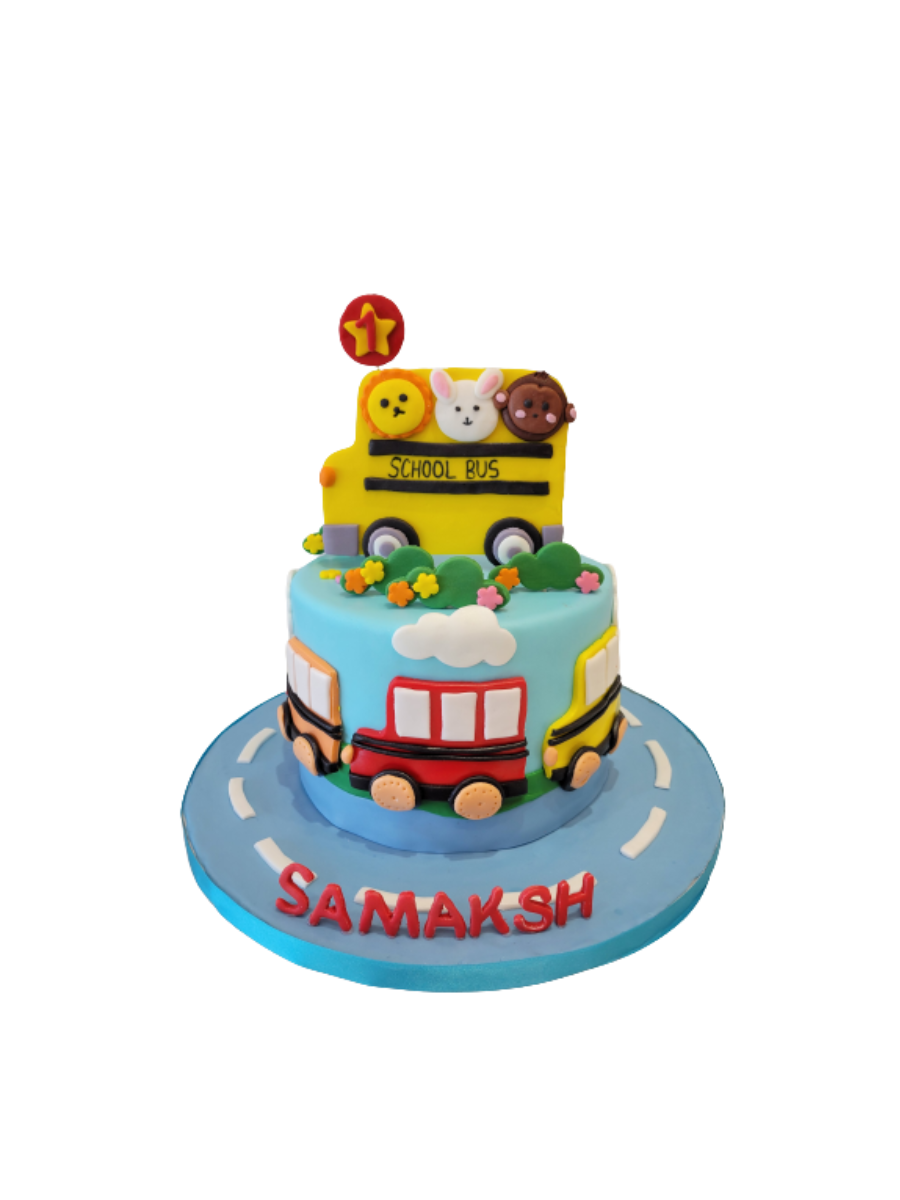 School Bus Fondant Cake