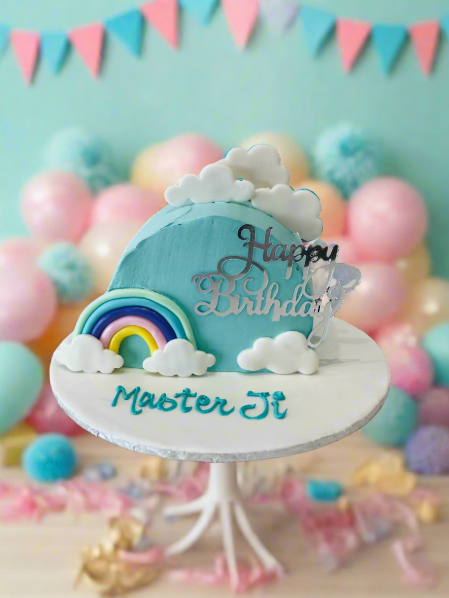 Rainbow & Clouds Arch Cake