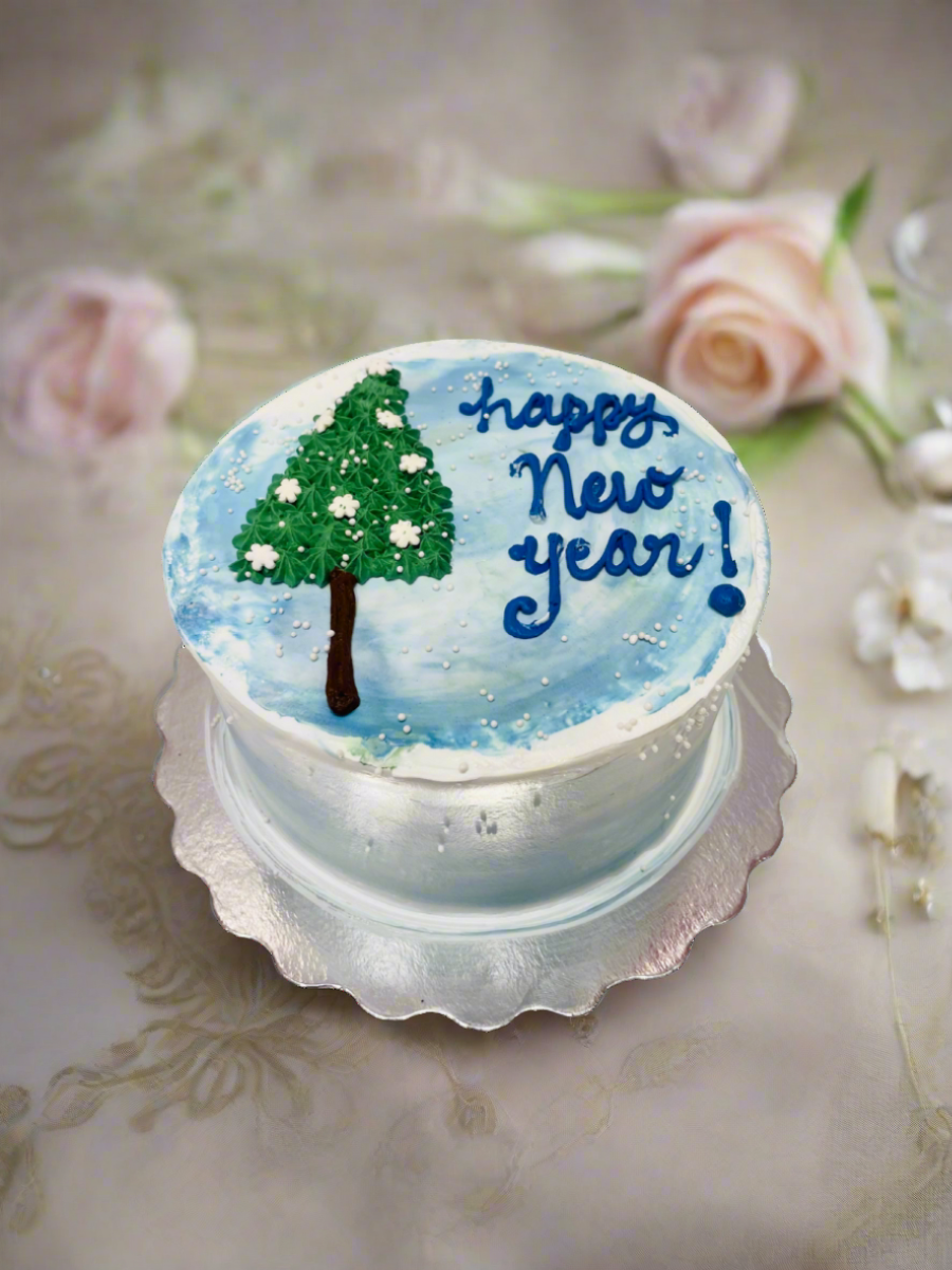 Snowy New Year Cake
