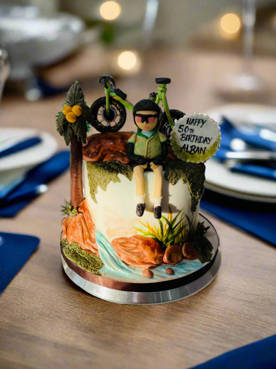 Biking Adventure Fondant Cake