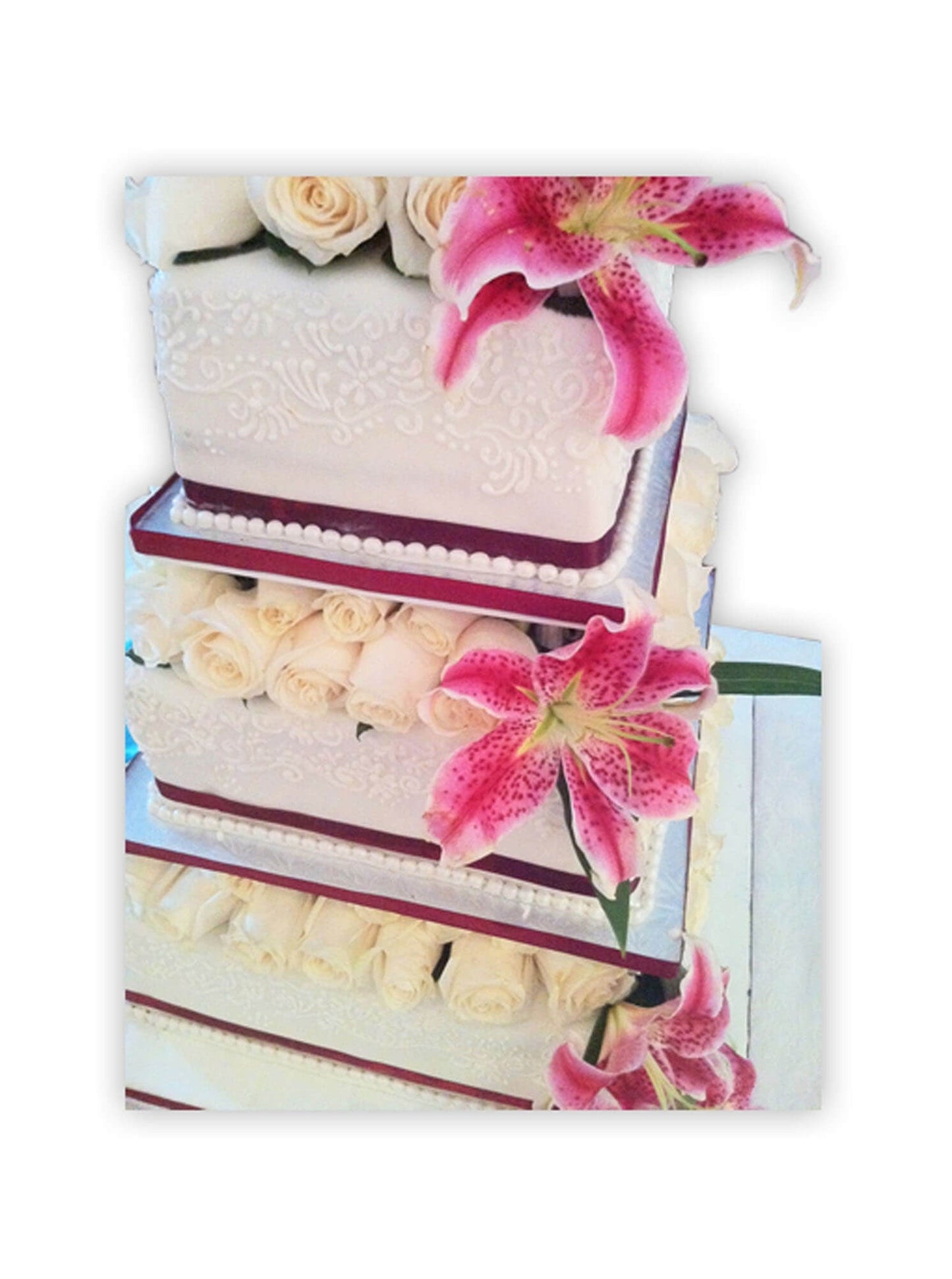 Barb Flowers Wedding Cake - Rashmi's Bakery