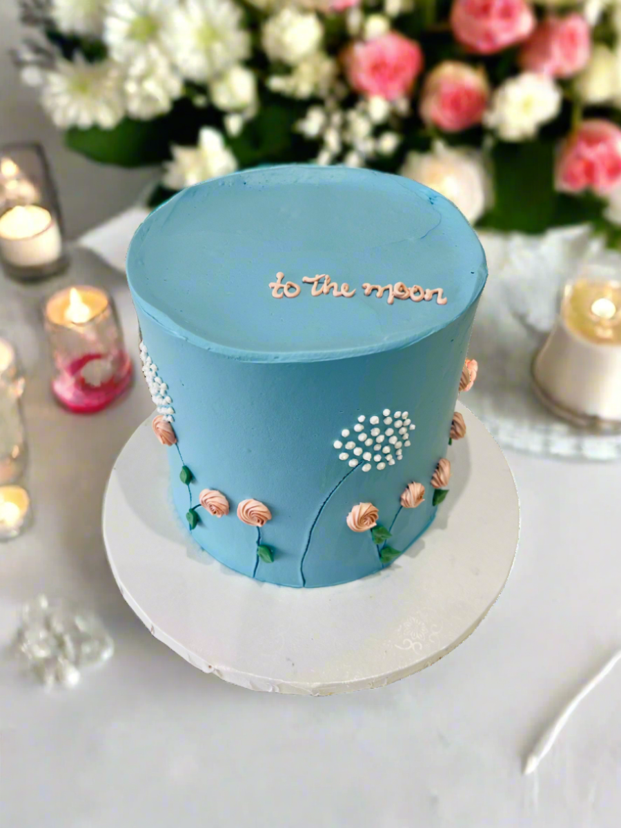 Dusty Blue Cream Cake