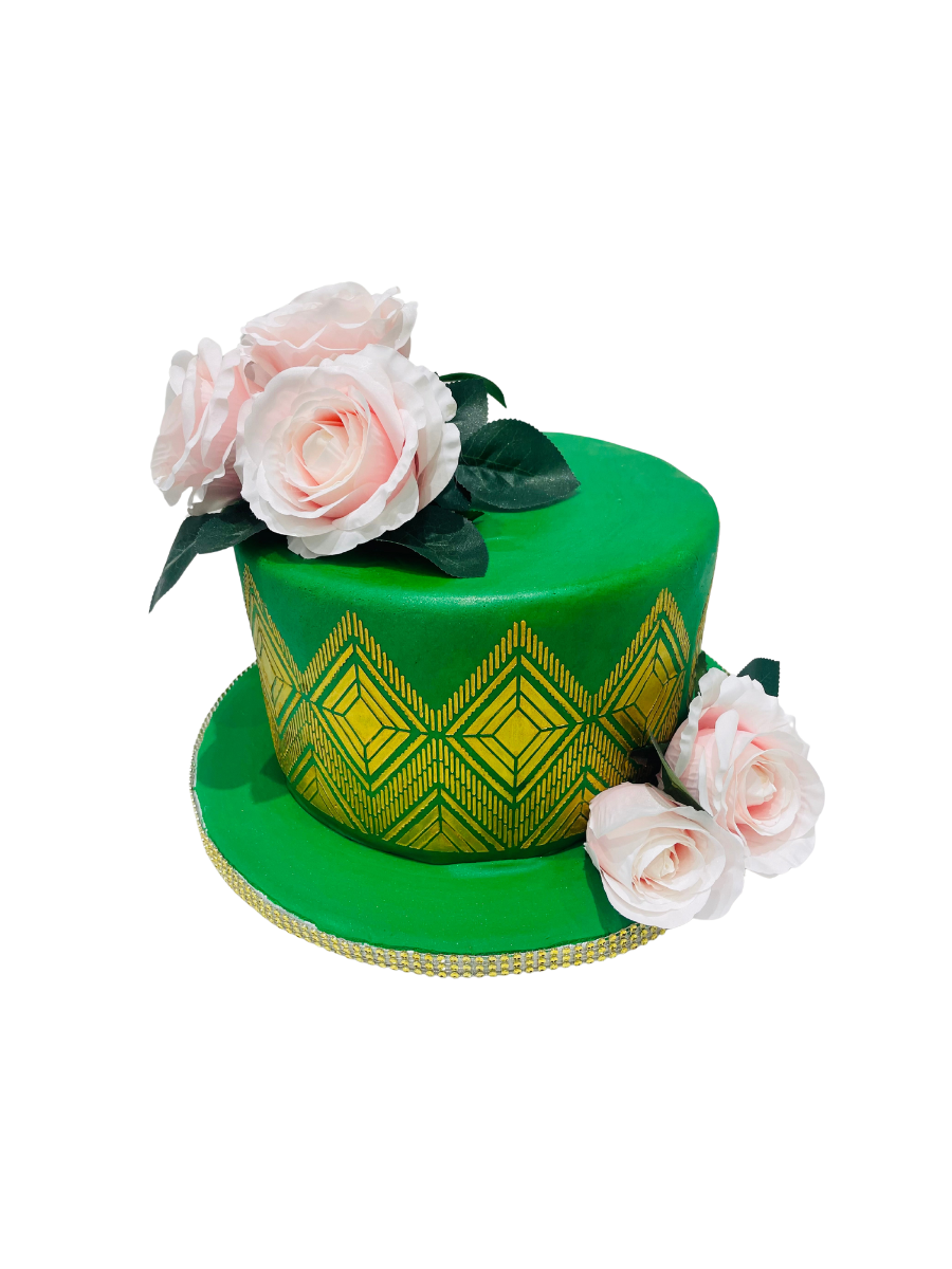 Green & Gold Engagement Cake