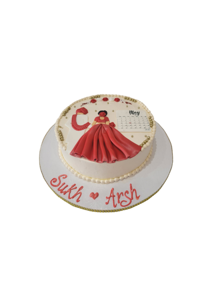 Sukh & Arsh Couple Cream Cake