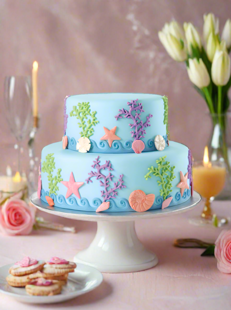 Sea Life All Around Tiered Cake