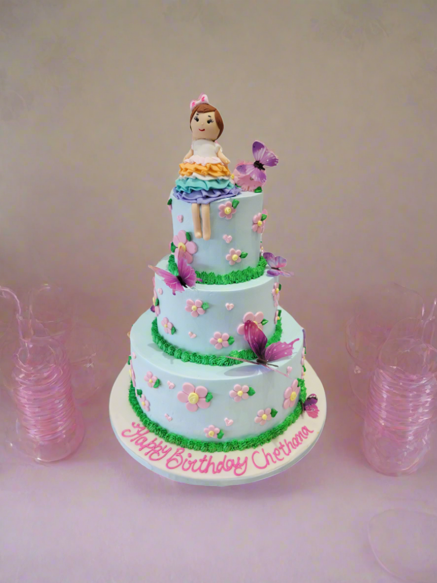 Doll Cream Tiered Cake