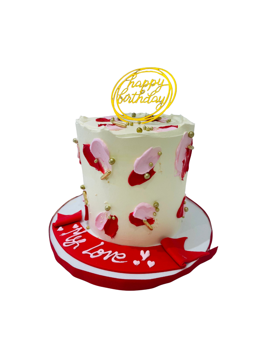 Ashleen Red & Pink Cream Cake