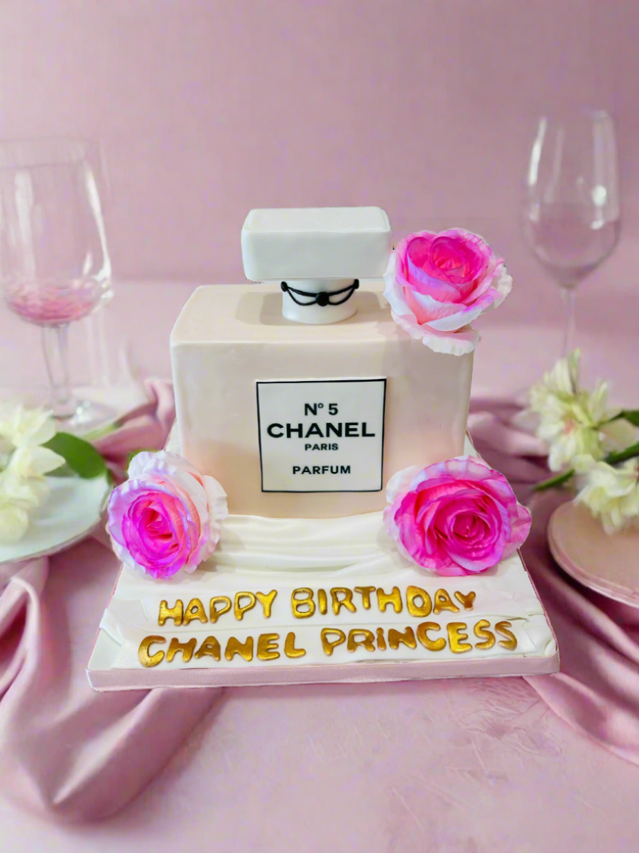 Chanel Perfume Molded Fondant Cake