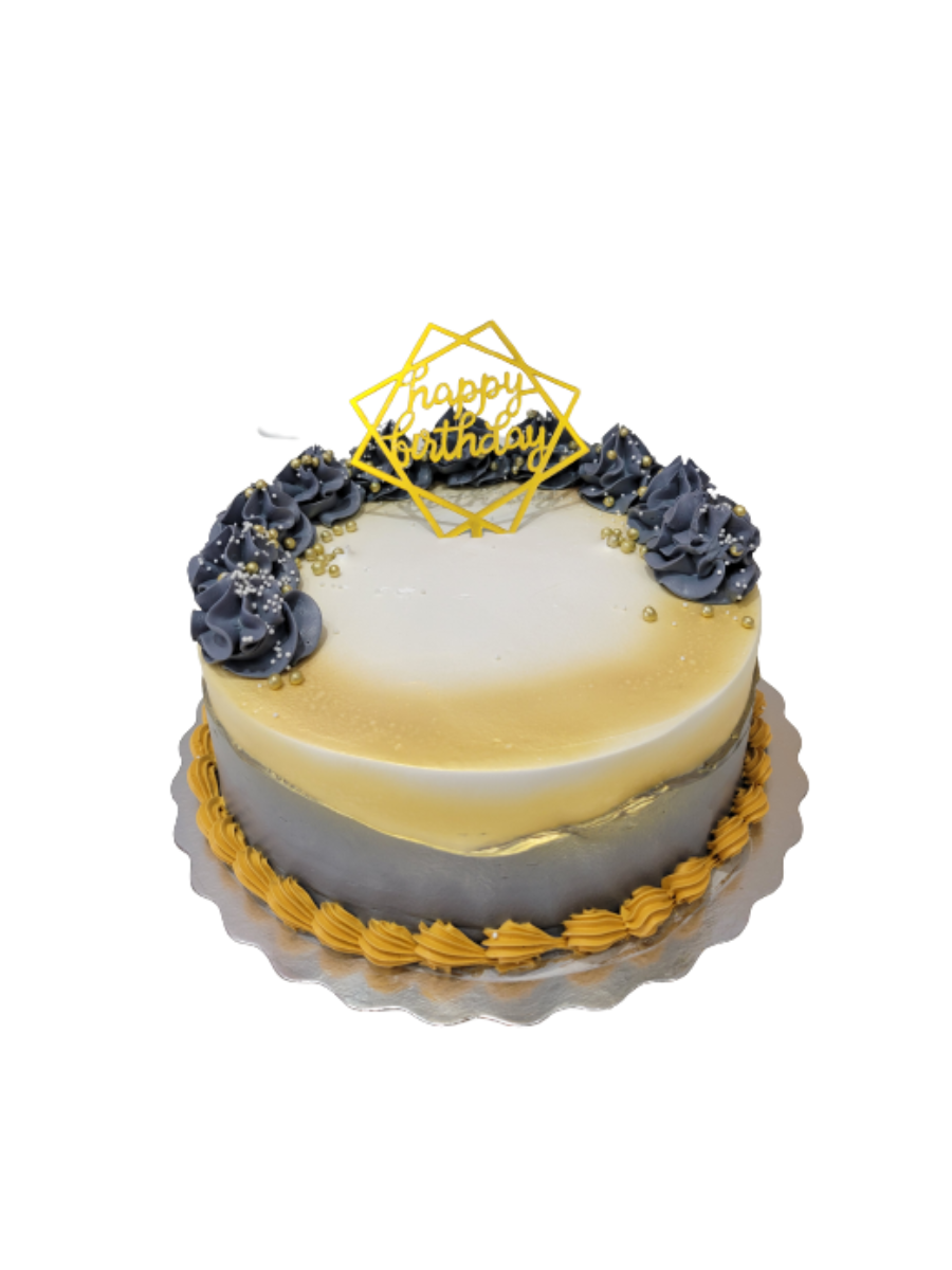 Grey & Golden Cream Cake