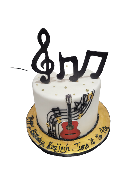 Brijesh Guitar Fondant Cake