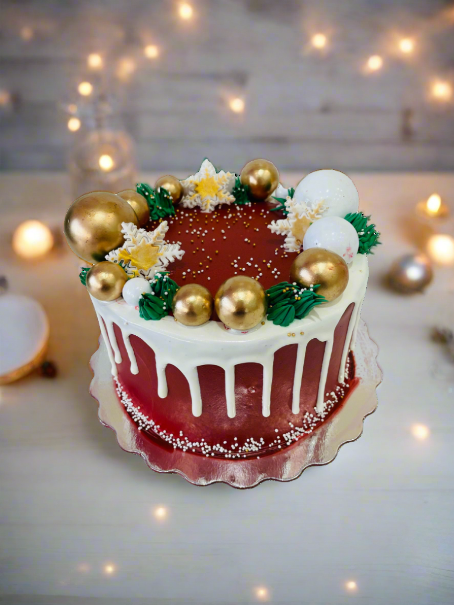 Snow Flakes Christmas Cake