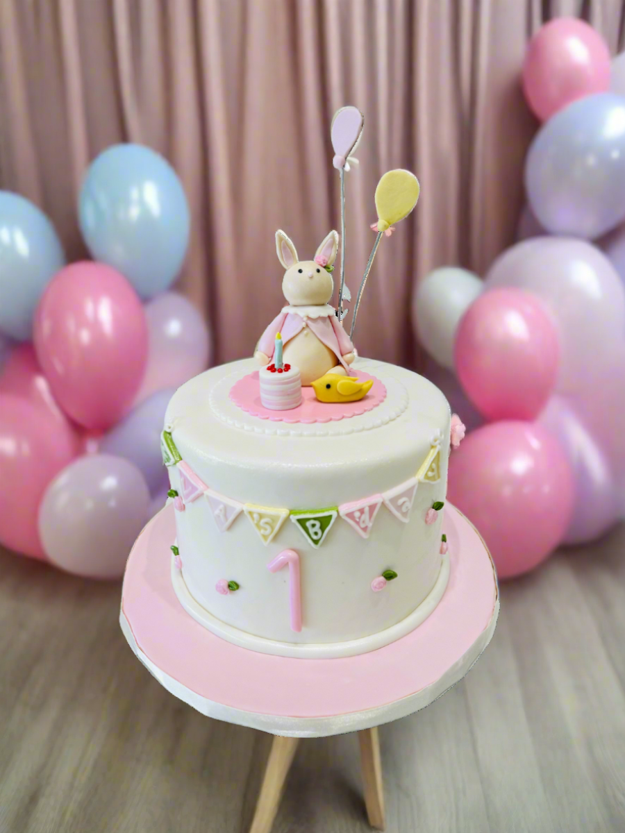 Bunny Birthday Fondant Cake