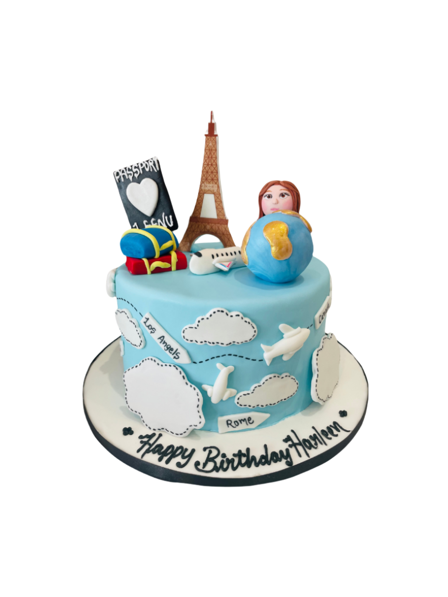 Travel Freak Fondant Cake
