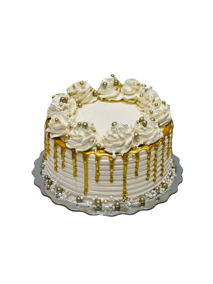 Ivory & Gold Birthday Cake