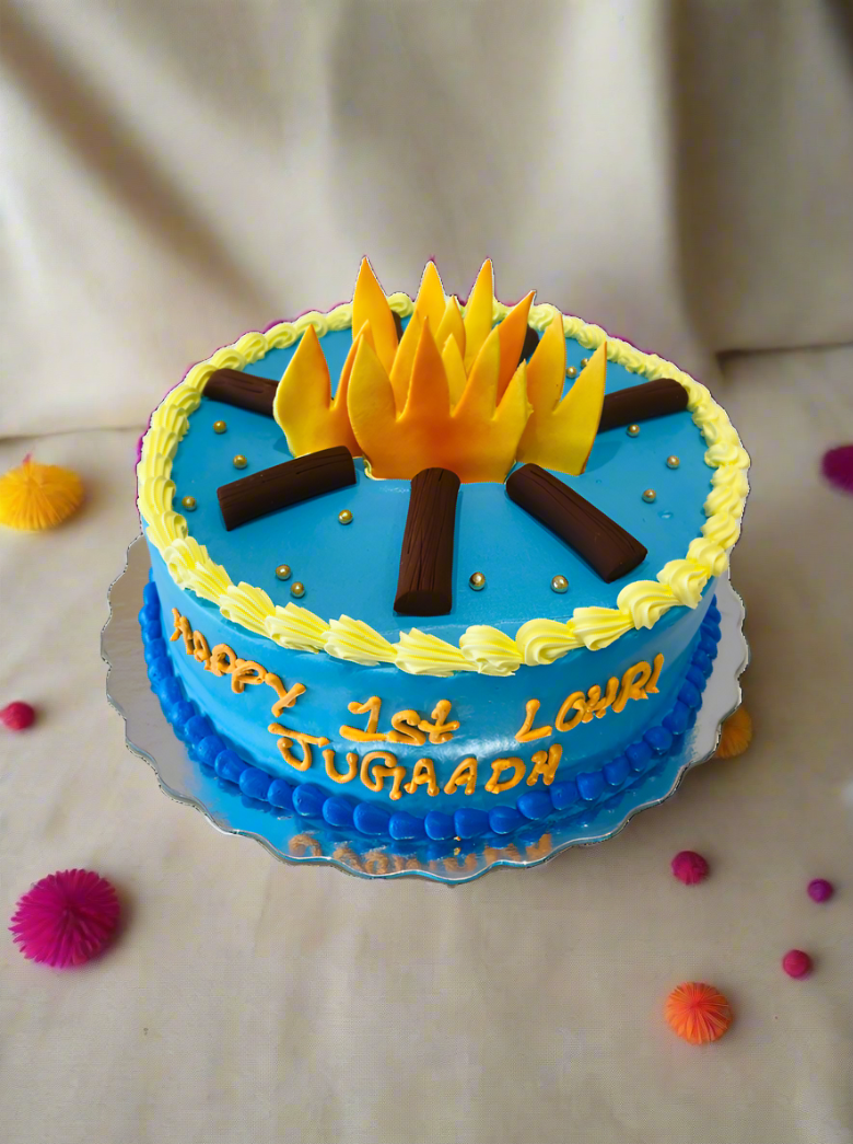 Blue Lohri Cake