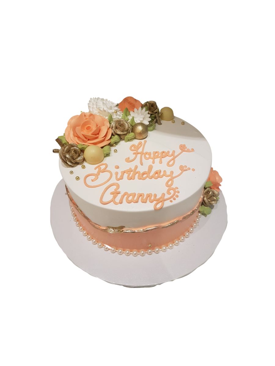 Granny Peach Flower Cake
