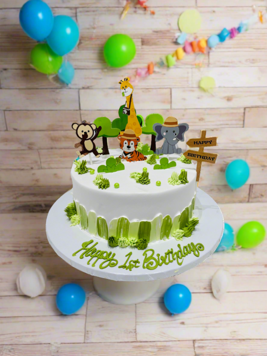 Jungle Animal Safari Cream Cake