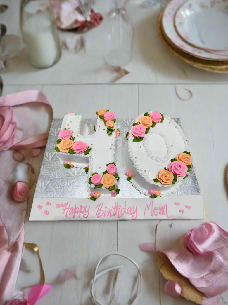 Pink & Peach Digit Molded Cake