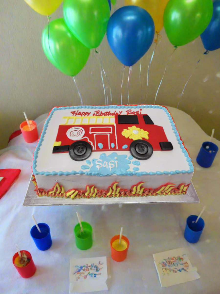 Fire Truck Cream Cake