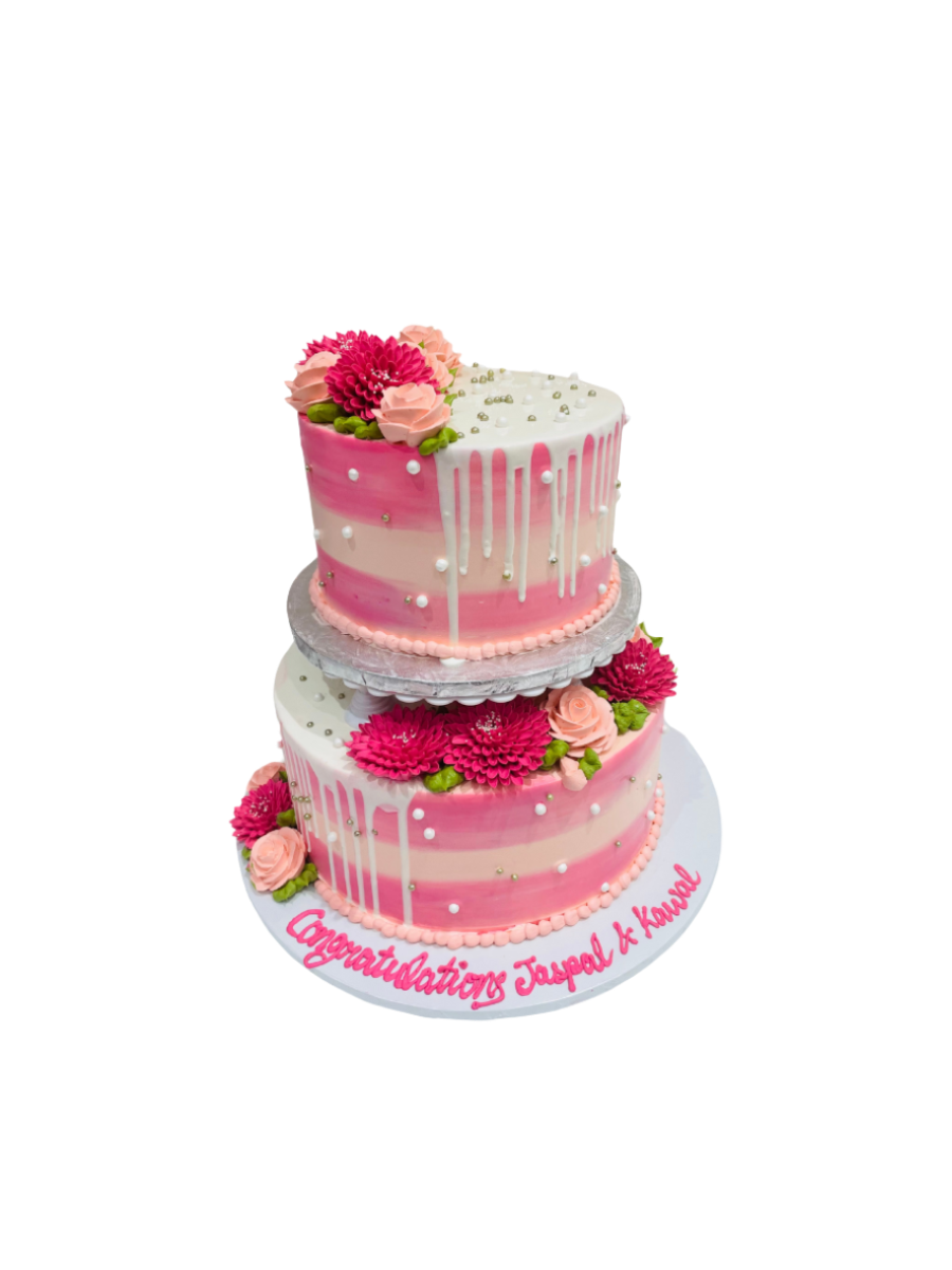 Pink & Ivory Tiered Cake