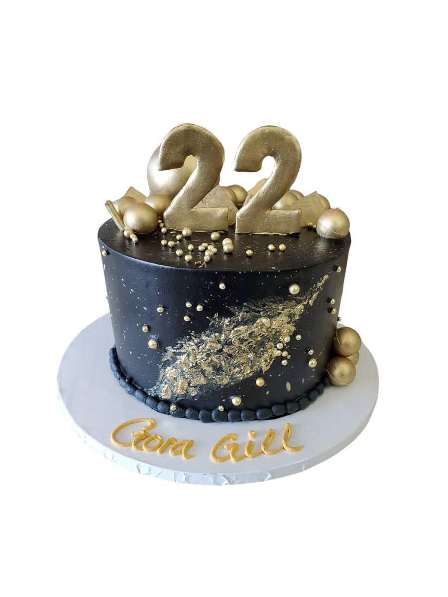 Black & Gold Birthday Cake
