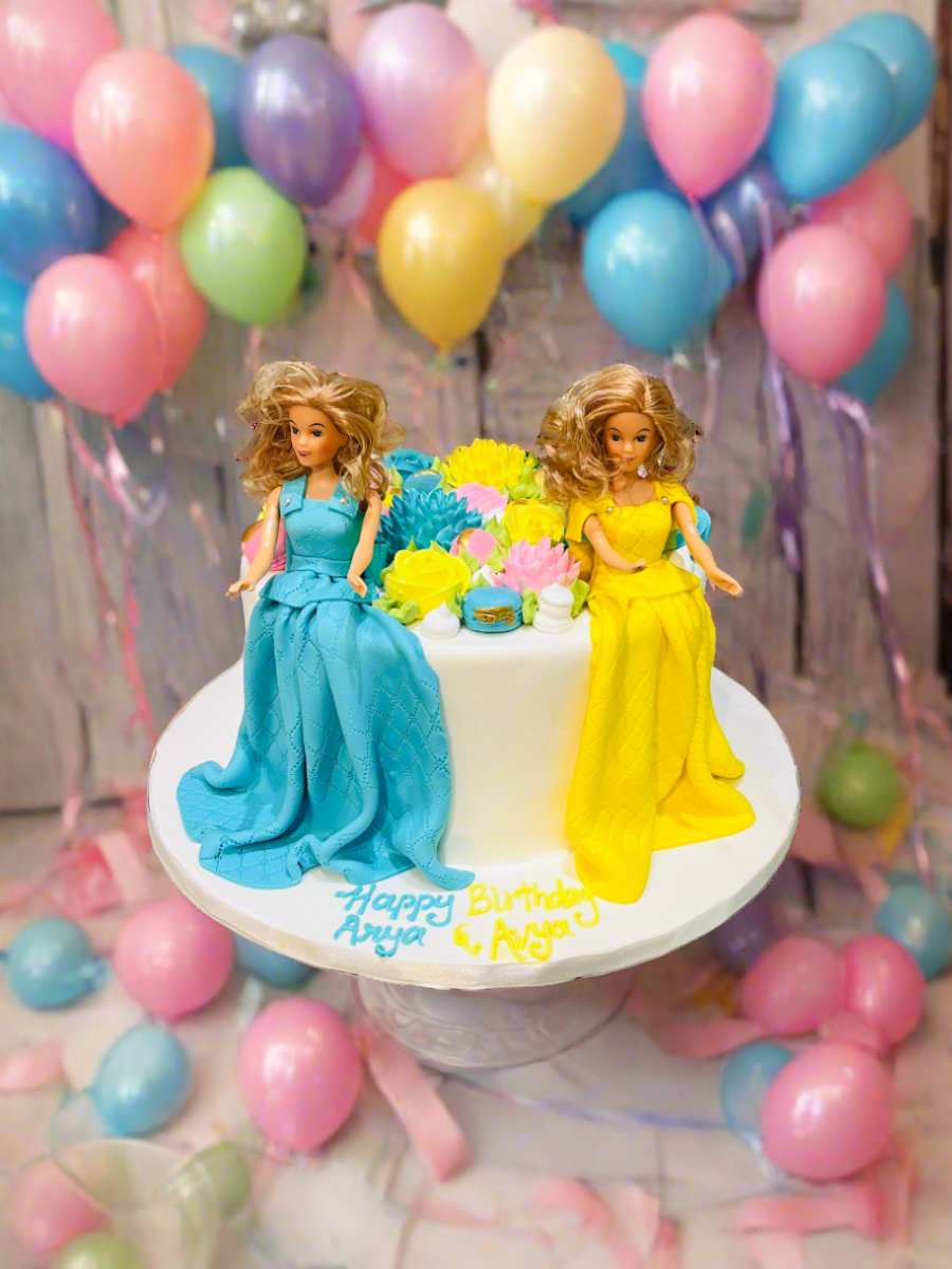 Arya And Avya Fondant Barbie Cake