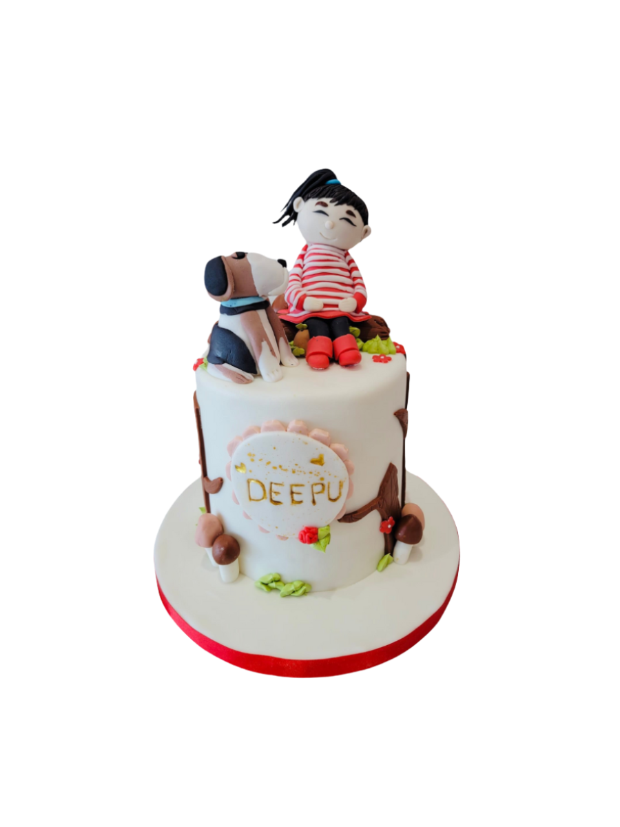 I Love My Dog Fondant Cake