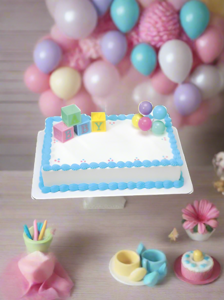 Derek Baby Block Baby Shower Cake
