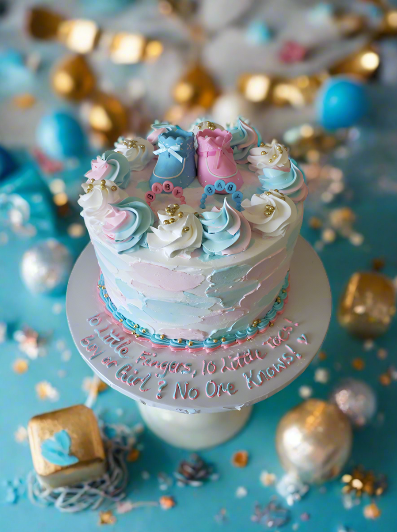 Booties Baby Shower Cake