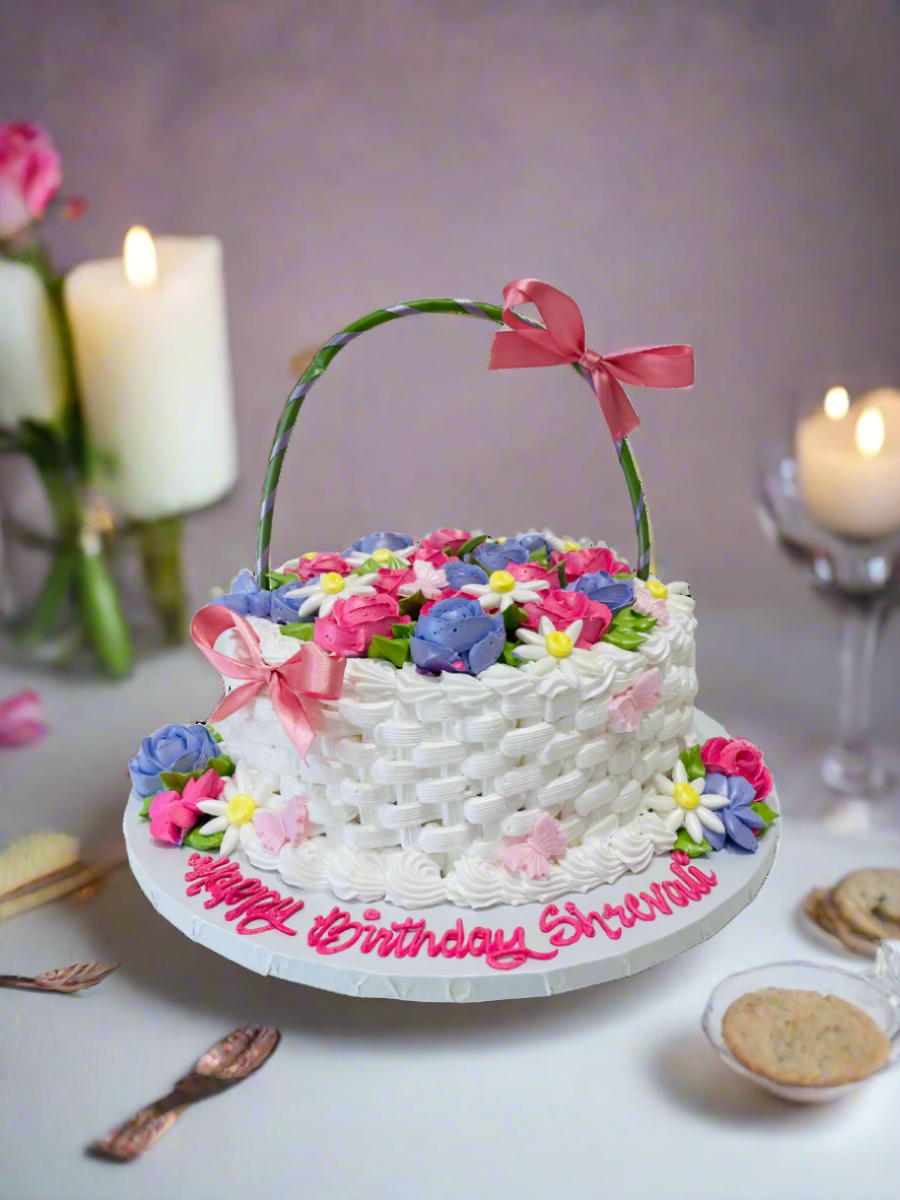 Flower Basket Birthday Cake