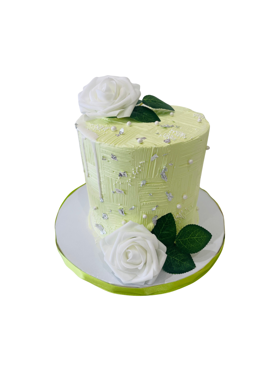 Harper White & Green Birthday Cake