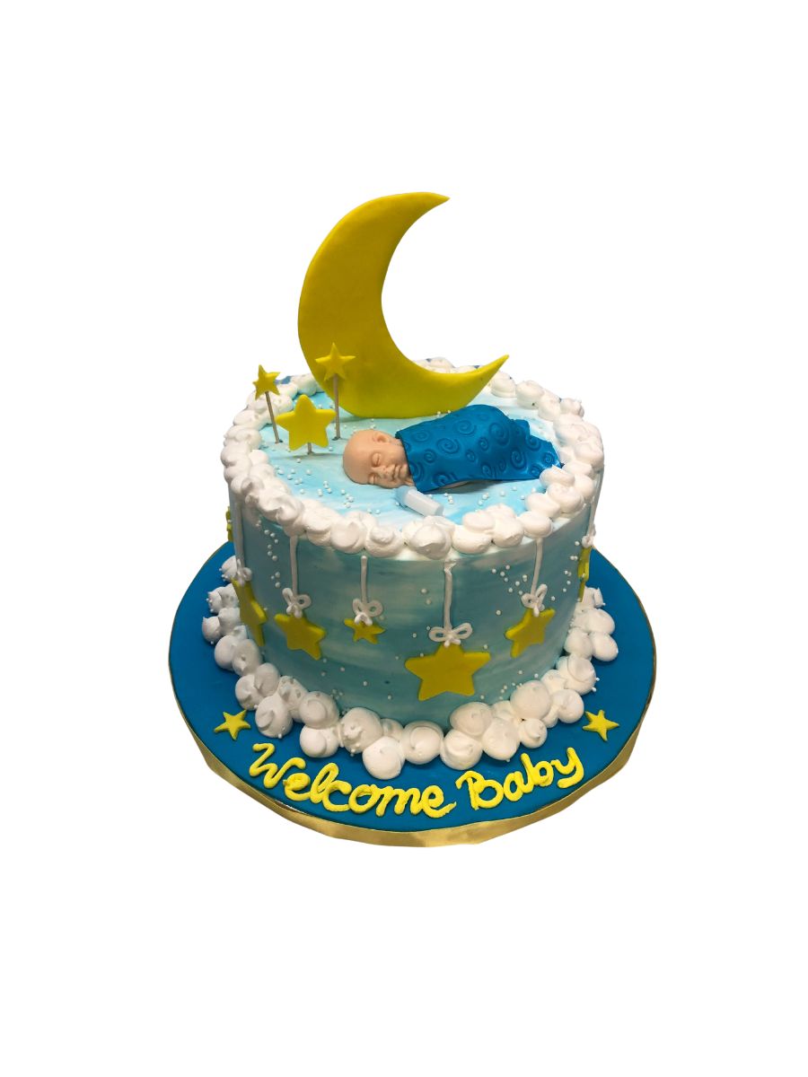 Star & Moon Baby Shower Cake