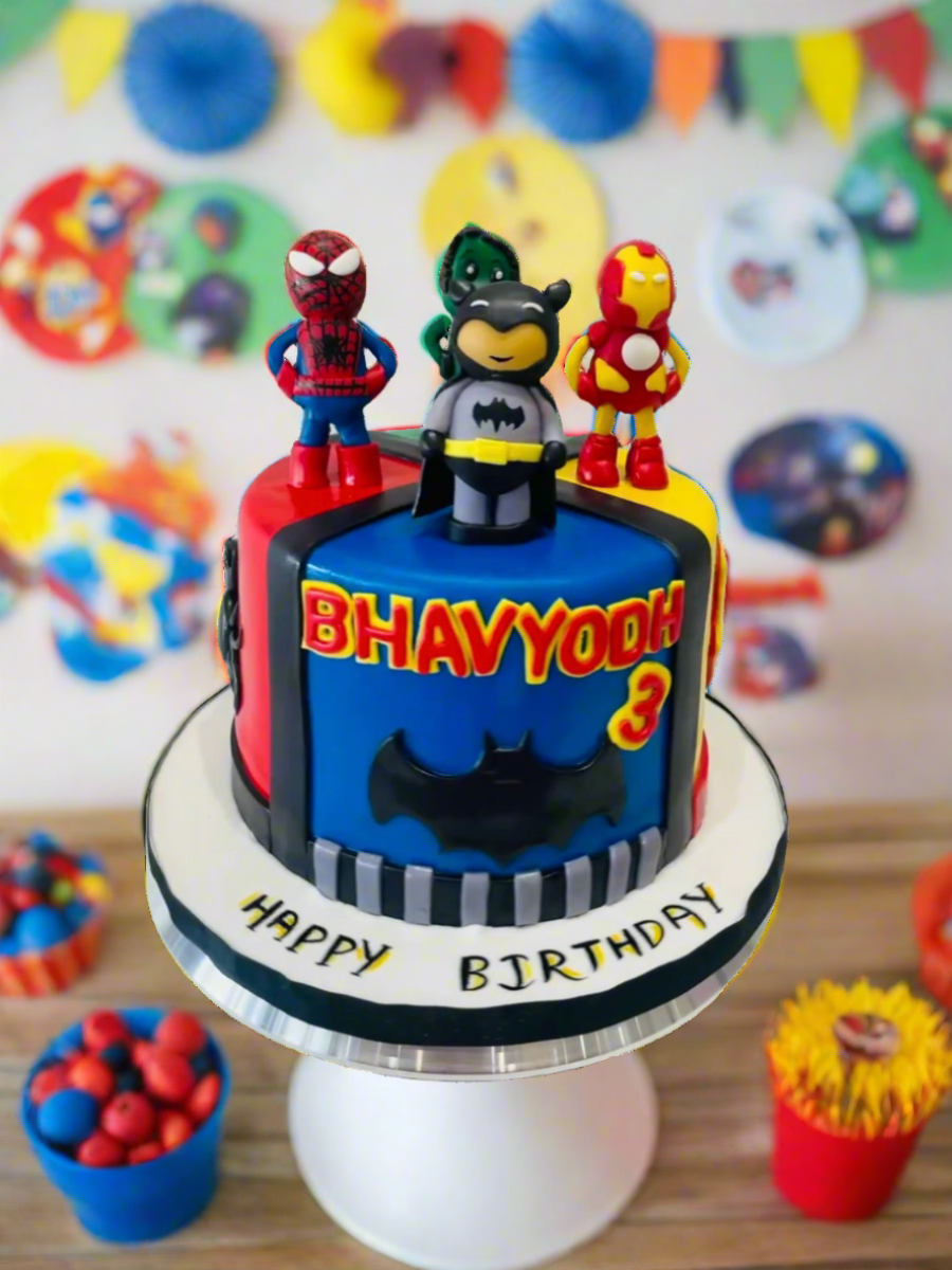 Superheroes Fondant Cake