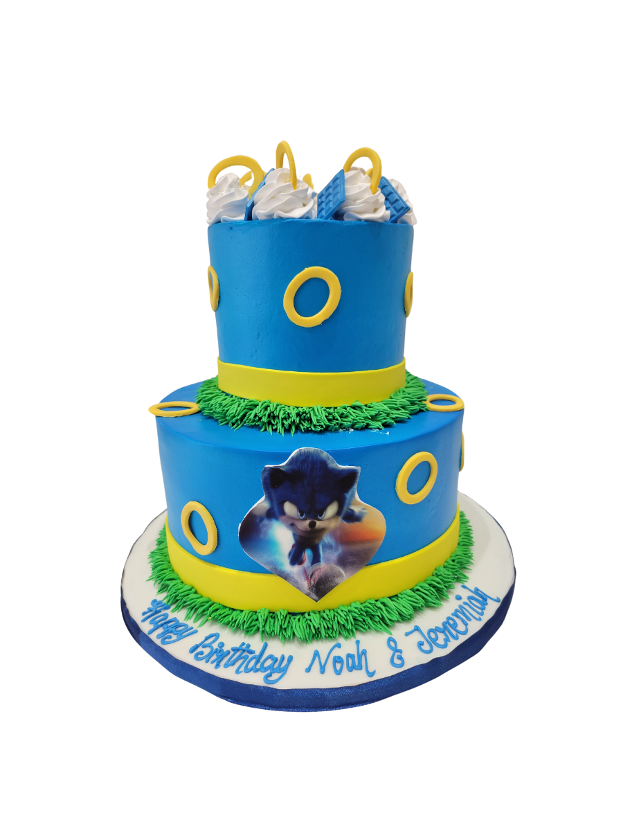 Sonic Cream Tiered Cake