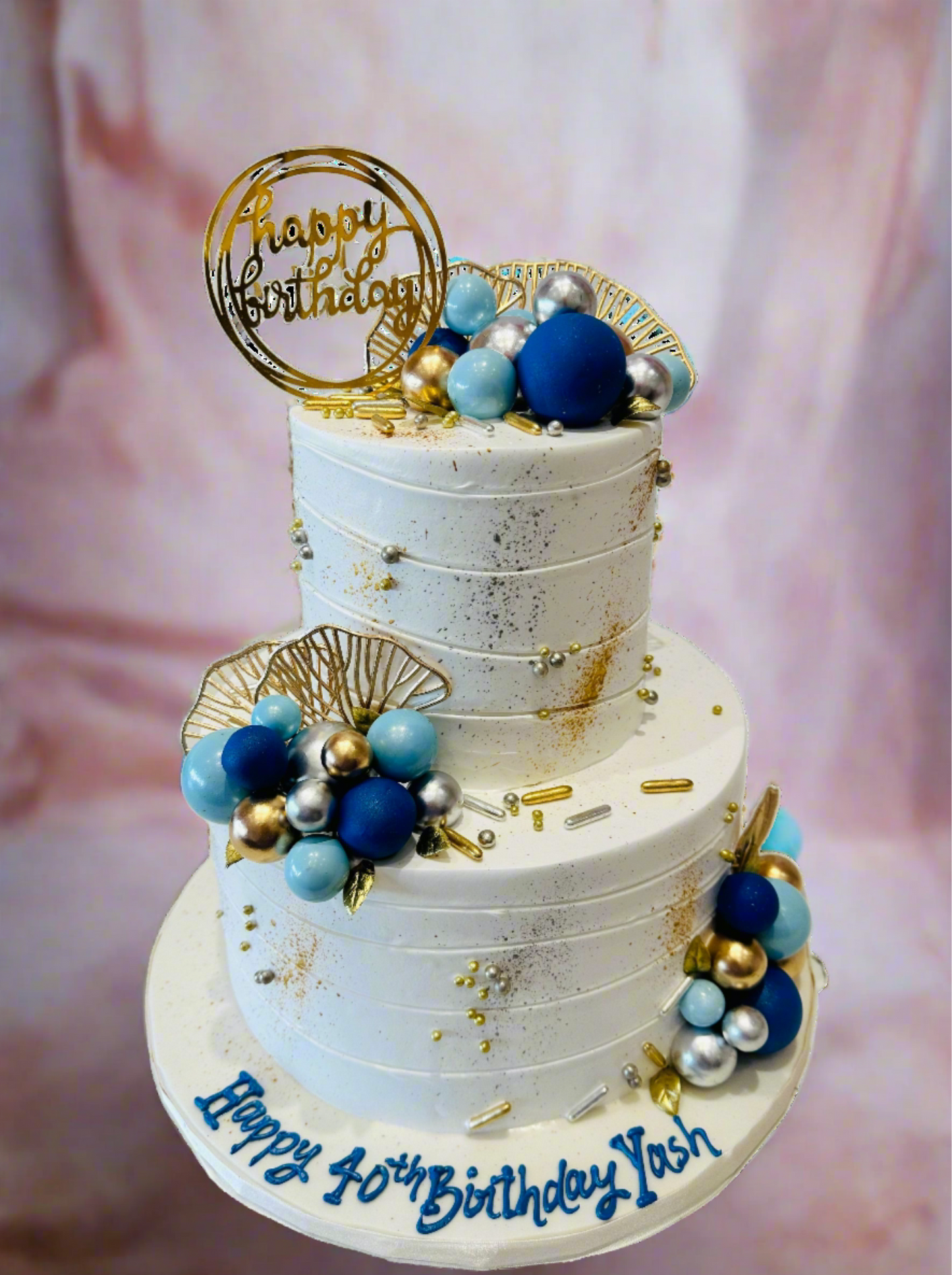 Yash Blue Birthday Tiered Cream Cake