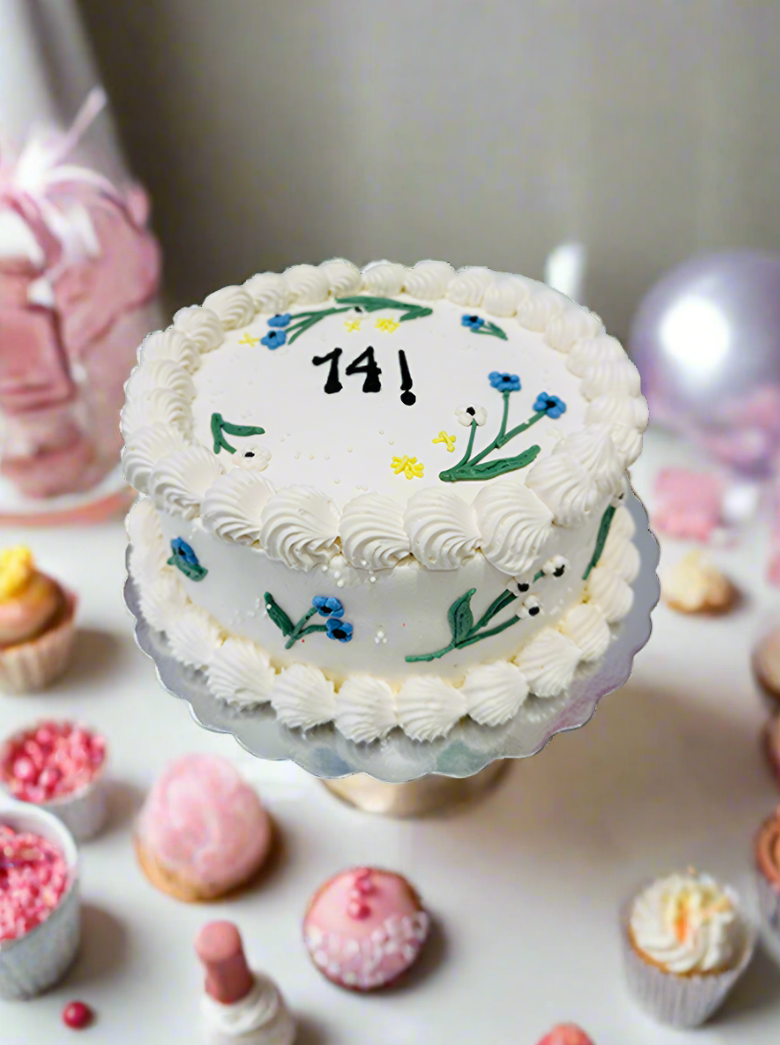 Ivory Lil Flower Cake