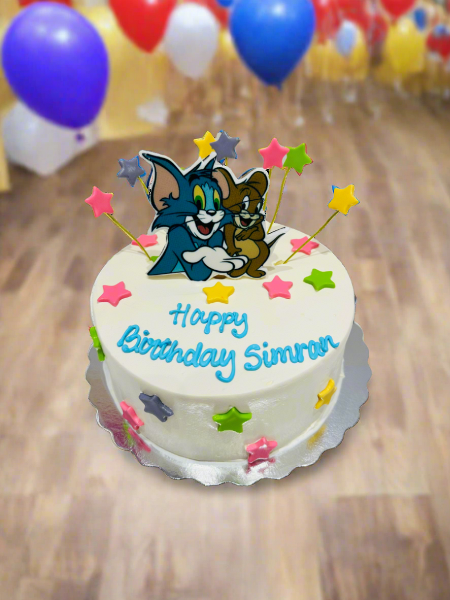 Tom & Jerry Cream Birthday Cake