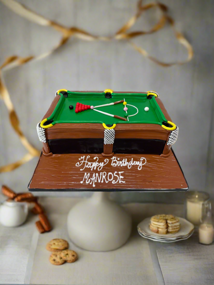Pool Table Theme Fondant Cake