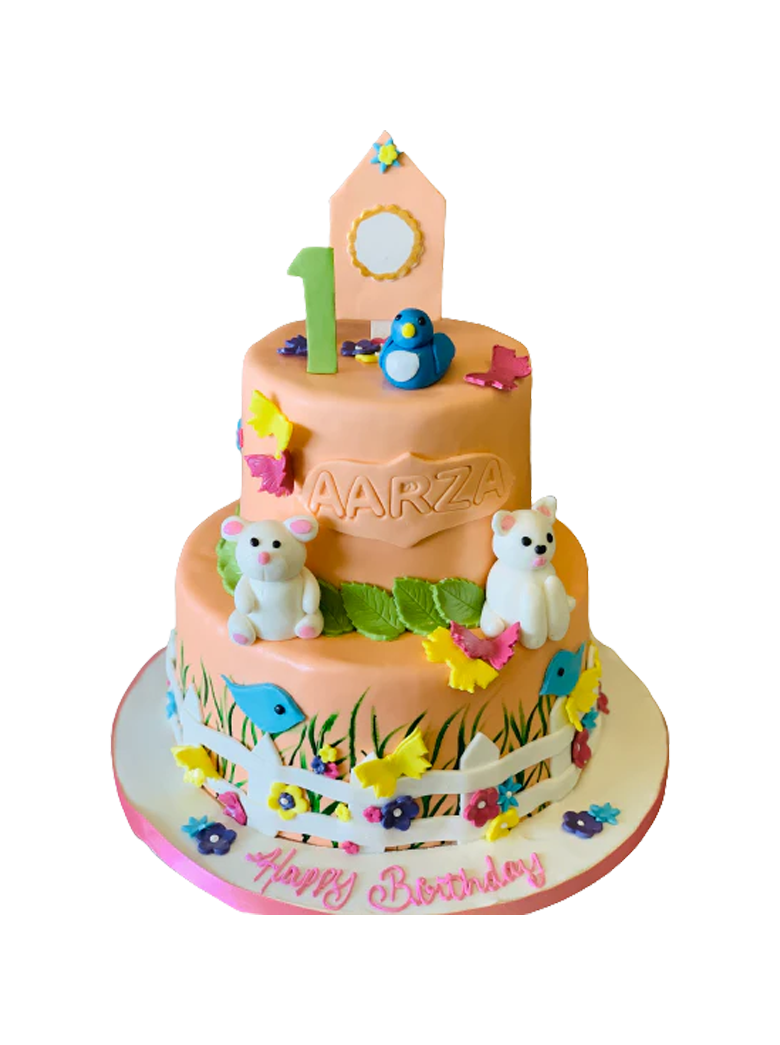 Aarza Fondant Birthday Cake